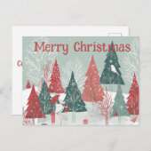 Boughsお洒落クリスマスカード、カスタムクリスマス シーズンポストカード (正面/裏面)