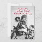 Boughs of Crazy | 面白い3枚の写真のクリスマス シーズンカード (正面)