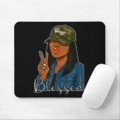 Bougie Blessed Camo Hat Christian Black Woman  マウスパッド (マウス)