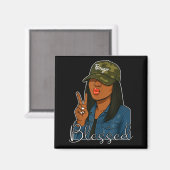 Bougie Blessed Camo Hat Christian Black Woman  マグネット (正面/裏面)