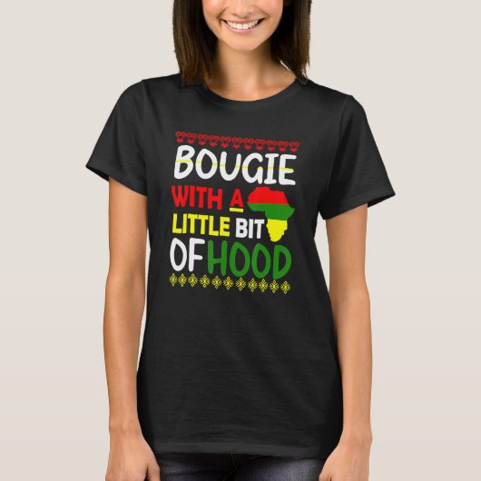 Bougie With A Little Bit Of Hood Black History Mon Tシャツ (正面)