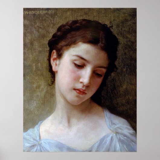 Bouguerau - Head Of A Young Girl 1898 ポスター (正面)