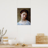 Bouguerau - Head Of A Young Girl 1898 ポスター (キッチン)