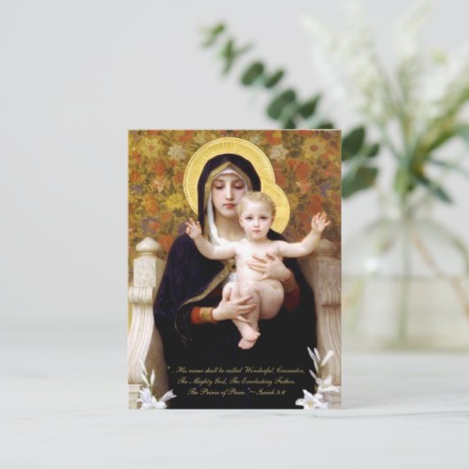 Bouguereauの聖書の引用文によるマドンナ及び子供 シーズンポストカード (スタンド正面)