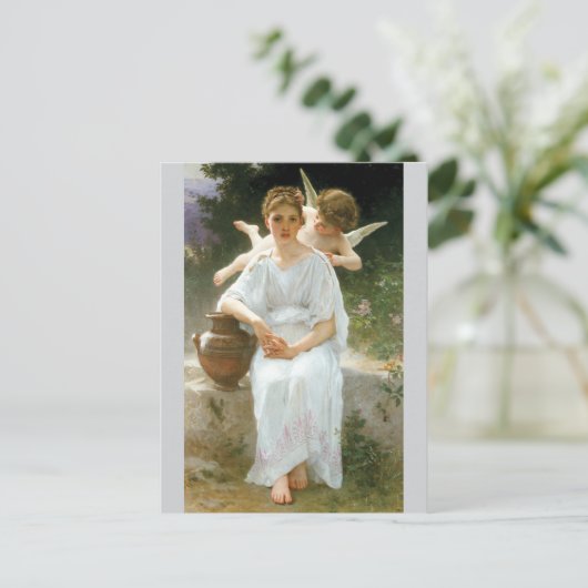 Bouguereau著愛のWhisperings ポストカード (スタンド正面)