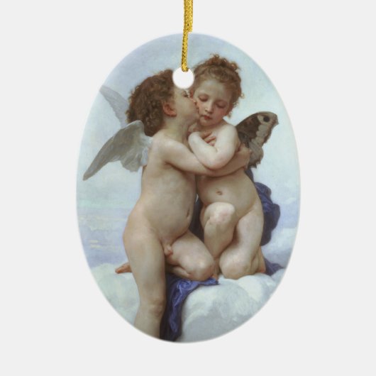 Bouguereau - L'AmourとPsyché、Enfants セラミックオーナメント (正面)