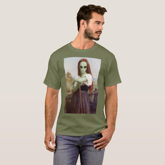 Bouguereau Shepherdess Alien Tシャツ (正面フル)