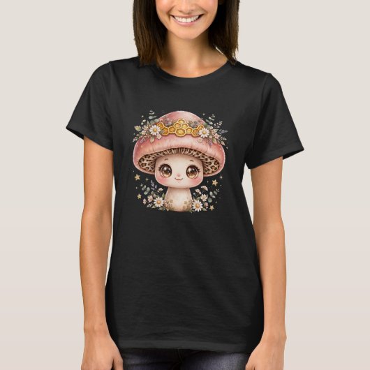 Boujee ピンクキノコ女王 - ハニカムクラウン tシャツ (正面)