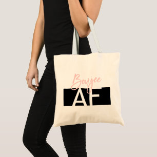 Boujee AF人気がある引用文ホワイトピンクガールタイポグラフィ トートバッグ