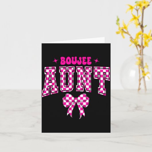 Boujee Aunt Nk Checkered Bow Birthday Family Match カード (黄色い花)