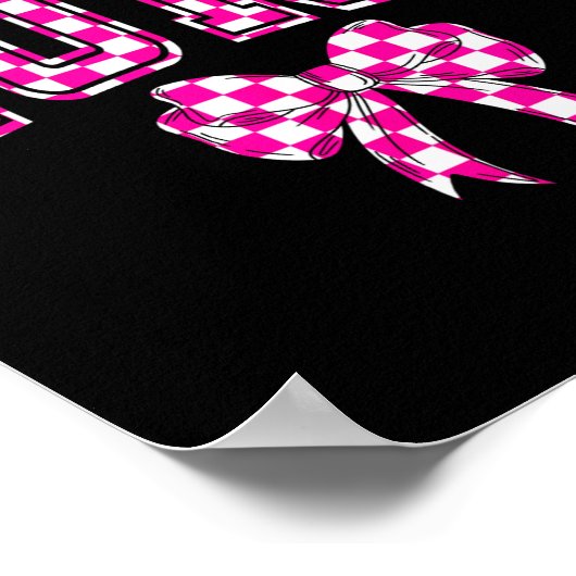 Boujee Aunt Nk Checkered Bow Birthday Family Match ポスター (角)