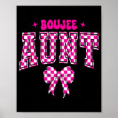 Boujee Aunt Nk Checkered Bow Birthday Family Match ポスター (正面)