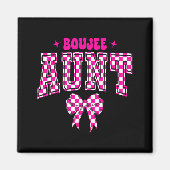 Boujee Aunt Nk Checkered Bow Birthday Family Match マグネット (正面)