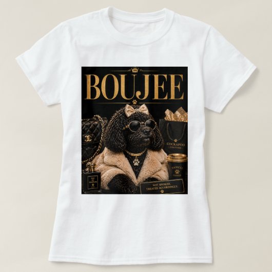 Boujee Cockapoo T-Shirt – Stylish Dog Mom Gift Tシャツ (デザイン正面)