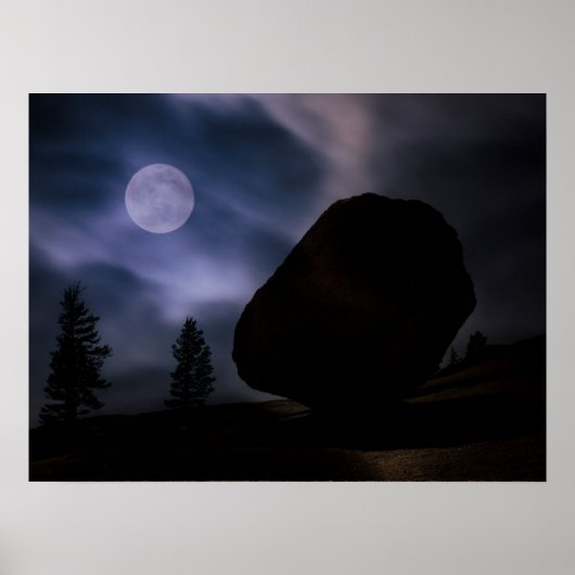 Boulder by Moonlight | Yosemite National Park ポスター (正面)