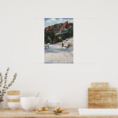 Boulder, Colorado - Flatirons in Winter ポスター (キッチン)