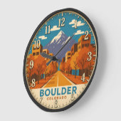 Boulder Colorado Mountain ラージ壁時計 (傾斜)
