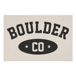 Boulder Colorado Vintage Sporty Typography Print ポスター