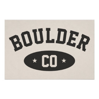 Boulder Colorado Vintage Sporty Typography Print ポスター