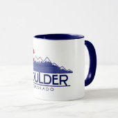 Boulder Colorado wood mountains mug マグカップ (正面右)