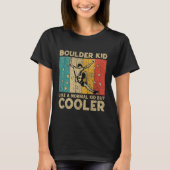Boulder Kid Funny Rock Climbing Bouldering Kids Tシャツ (正面)