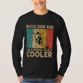Boulder Kid Funny Rock Climbing Bouldering Kids Tシャツ (正面)