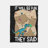 Bouldering Climber Boulderer Artificial Dinosaur C フリースブランケット (正面)