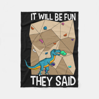 Bouldering Climber Boulderer Artificial Dinosaur C フリースブランケット