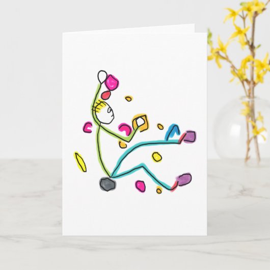 Bouldering Stickman カード (黄色い花)