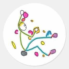 Bouldering Stickman ラウンドシール