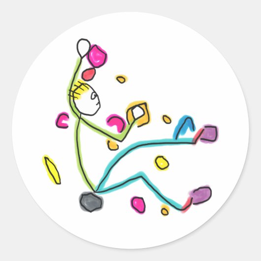 Bouldering Stickman ラウンドシール (正面)