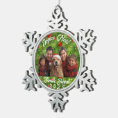 Boule de Noël Photo Famille Personnalisée スノーフレークピューターオーナメント (右)