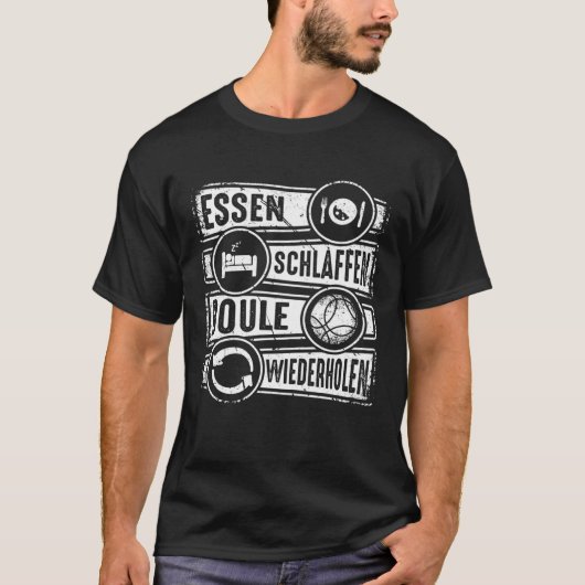 Boule Essen Sleep Repeat Petanque Boules Tシャツ (正面)