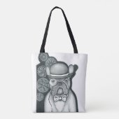 Bouledogue白いトートバック トートバッグ (裏面)