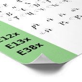 Boulevardスクリプトフォントグリフ連絡シート ポスター (角)