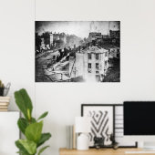 Boulevard du Temple, by Daguerre，歴史的写真 ポスター (ホームオフィス)