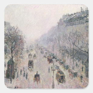 Boulevard Montmartre, 1897 (油・オン・キャンバス) スクエアシール