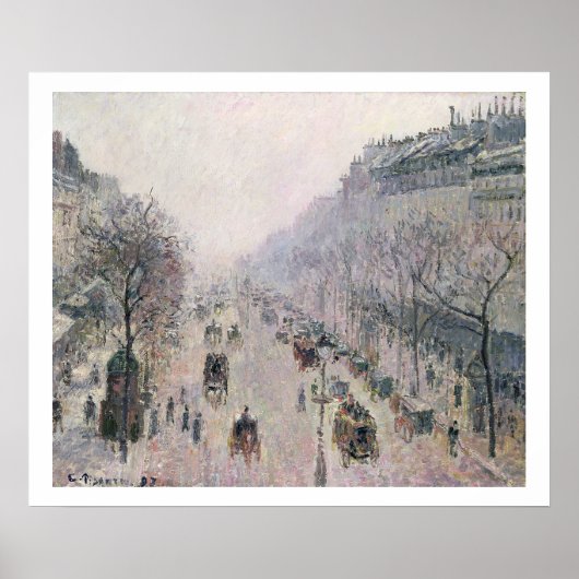 Boulevard Montmartre, 1897 (油・オン・キャンバス) ポスター (正面)