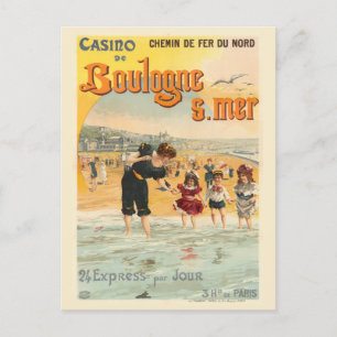 Boulogne sur merフランスヴィンテージポスター1890 ポストカード