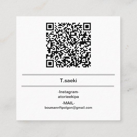 bouman446 manatee スクエア名刺 (裏面)