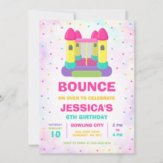 Bounce House Birthday Invitation 招待状 (正面)
