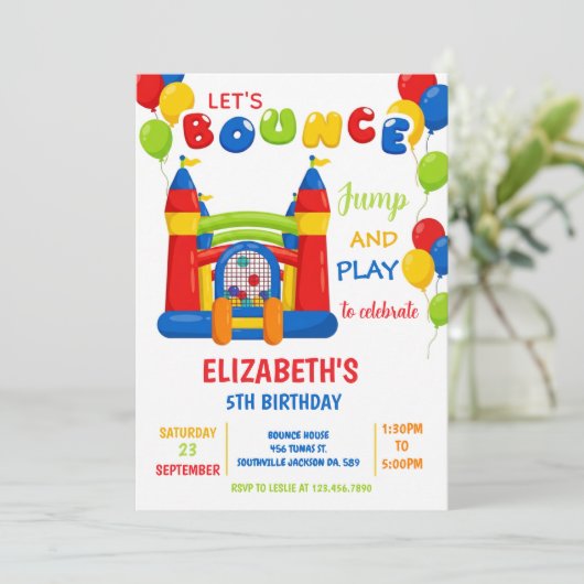 Bounce House Birthday Party Invitations 招待状 (スタンド正面)