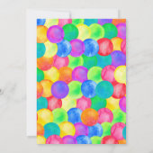 Bounce House Colorful Rainbow Birthday Party  招待状 (裏面)