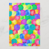 Bounce House Colorful Rainbow Birthday Party  招待状 (裏面)
