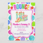 Bounce House Colorful Rainbow Birthday Party  招待状 (正面)
