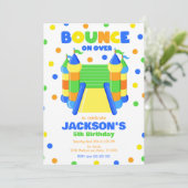 Bounce House Jump Party Boy Birthday 招待状 (スタンド正面)