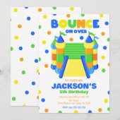 Bounce House Jump Party Boy Birthday 招待状 (正面/裏面)