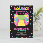 Bounce House Jump Party Girl Birthday 招待状 (スタンド正面)