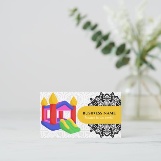 bounce house rental business cards 名刺 (スタンド正面)