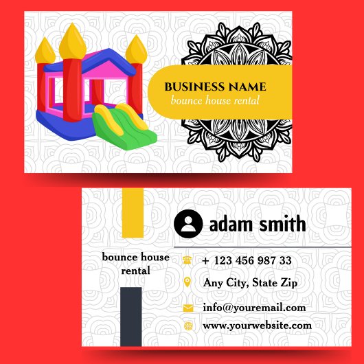 bounce house rental business cards 名刺